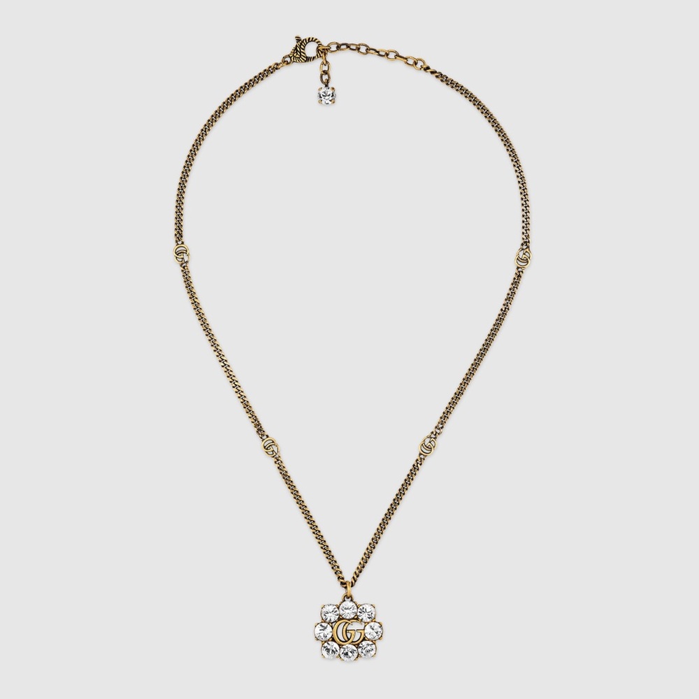 Gucci Crystal Double G necklace